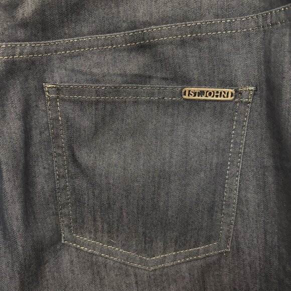 St. John Sport WomenS Dark Wash Denim Jeans Size 10 Classic Straight Fit - Picture 4 of 14